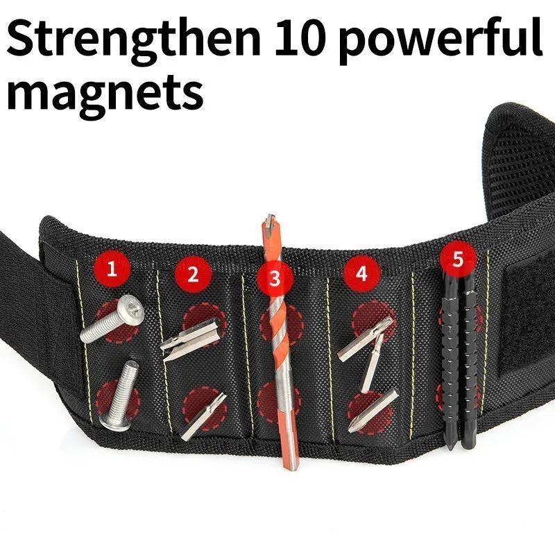 Bolsa de almacenamiento de tornillo de pulsera magnética multifuncional Portátil Electricista Guardia de muñeca herramienta de tela de Oxford