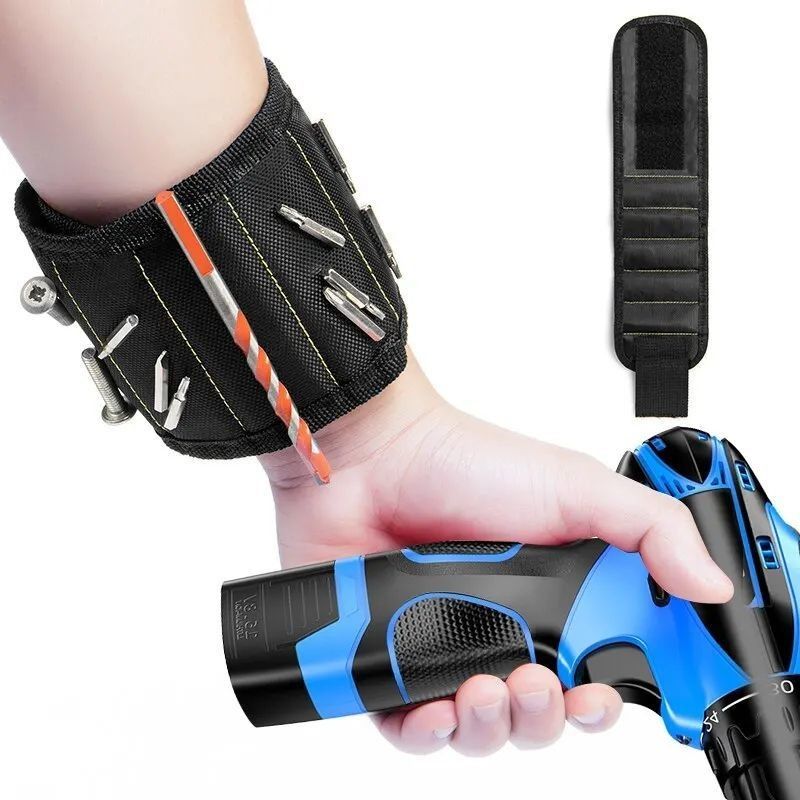 Bolsa de almacenamiento de tornillo de pulsera magnética multifuncional Portátil Electricista Guardia de muñeca herramienta de tela de Oxford