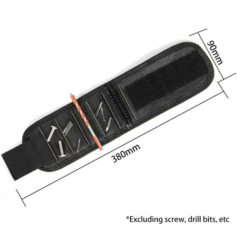 Bolsa de almacenamiento de tornillo de pulsera magnética multifuncional Portátil Electricista Guardia de muñeca herramienta de tela de Oxford