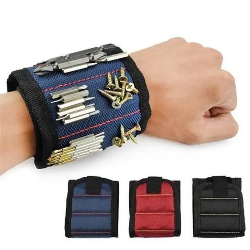 Pulsera magnética Bolsa de herramientas portátil Magneto Electrician Pulsera cinturón de herramientas tornillos clavos taladros brazalete