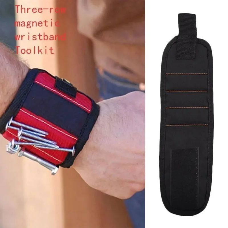Pulsera magnética Bolsa de herramientas portátil Magneto Electrician Pulsera cinturón de herramientas tornillos clavos taladros brazalete