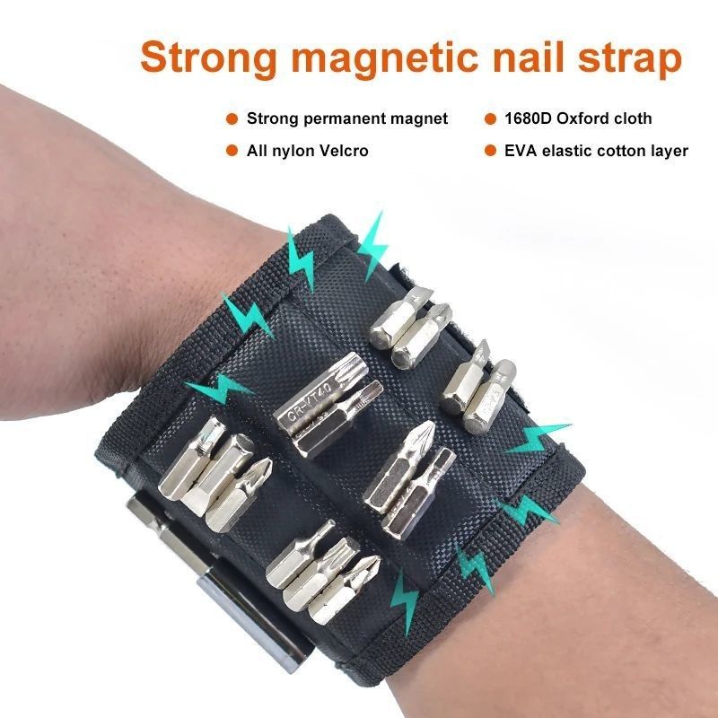 Bolso de herramientas portátil y pulsera magnética personalizada con imanes fuertes para electricistas
