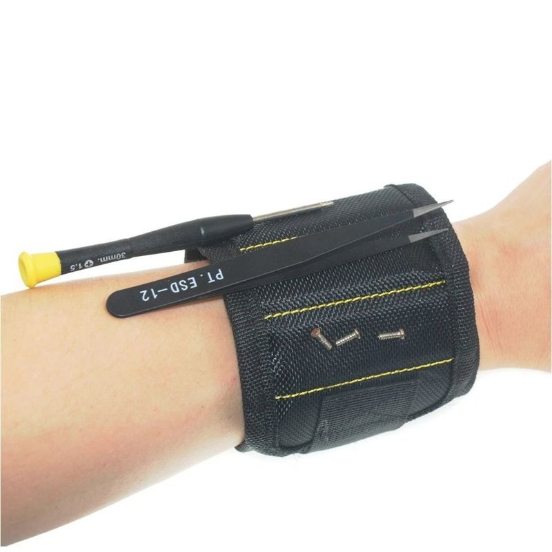 Bolsa de herramientas de pulsera magnética fuerte de tela de Oxford cinturón de muñeca portátil tornillos herramienta de uñas