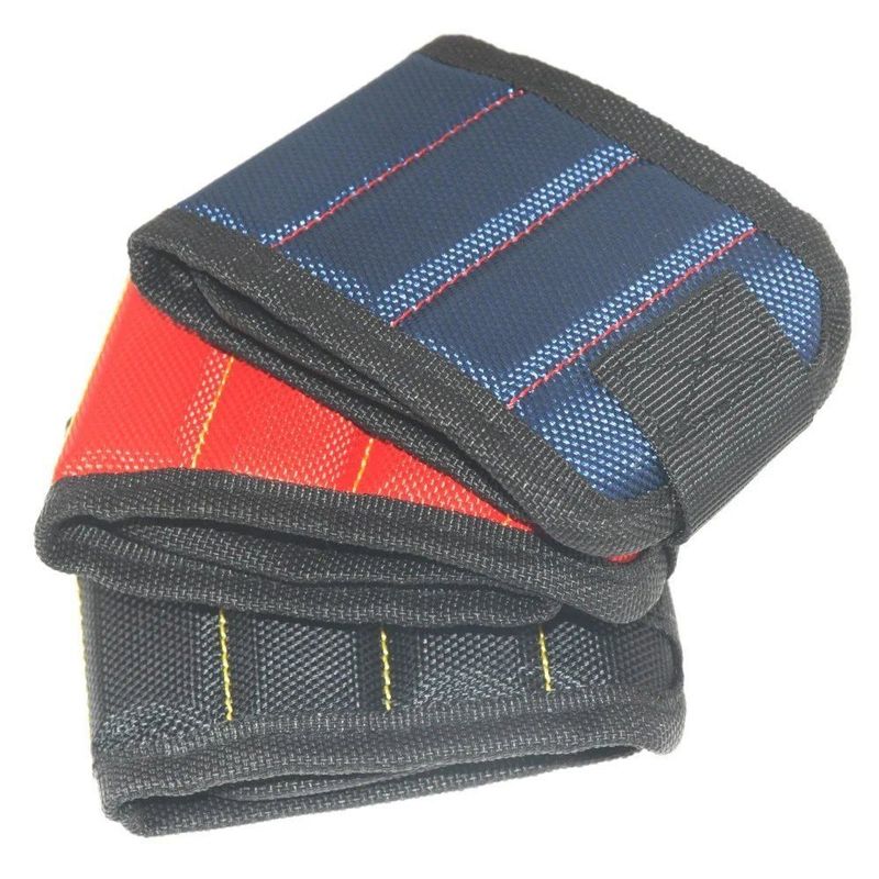 Bolsa de herramientas de pulsera magnética fuerte de tela de Oxford cinturón de muñeca portátil tornillos herramienta de uñas