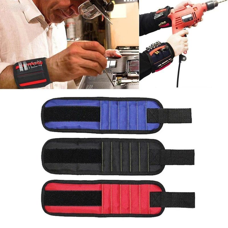 Pulsera magnética Bolsa de herramientas magnéticas portátiles para tornillos de uñas para perforación de perforaciones