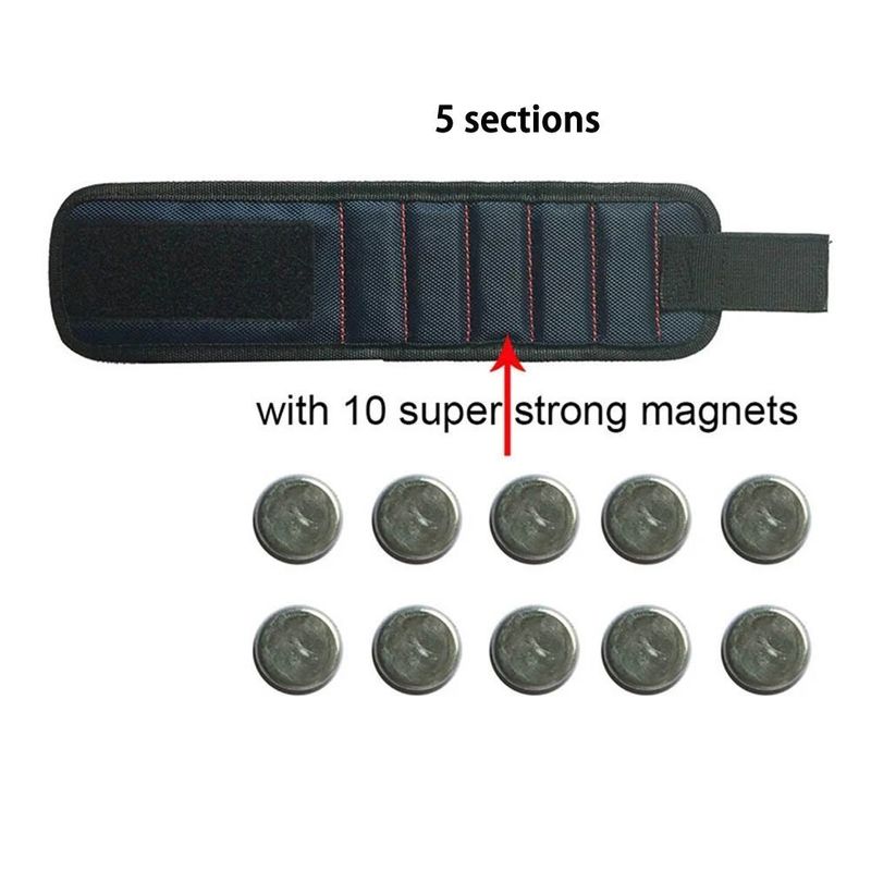Pulsera magnética Bolsa de herramientas magnéticas portátiles para tornillos de uñas para perforación de perforaciones