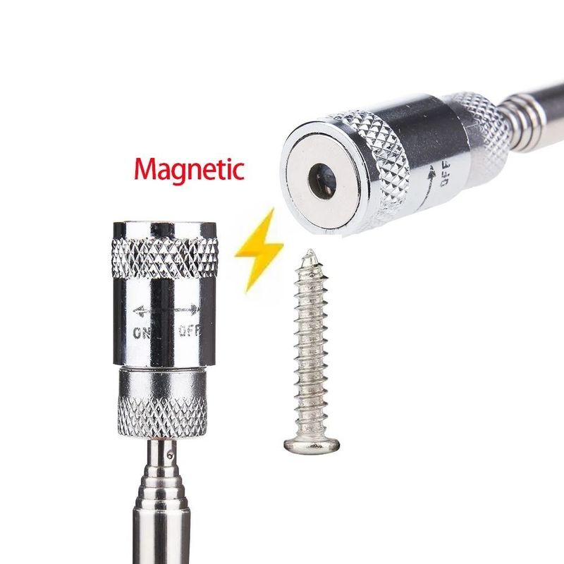 Pluma magnética telescópica con herramienta de recogida de imán portátil ligera Pluma extensible de largo alcance para recoger herramientas