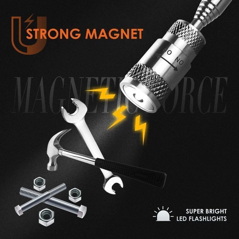 Herramientas de recogida magnética telescópica agarre luz LED ajustable extensible de largo alcance pluma herramienta práctica