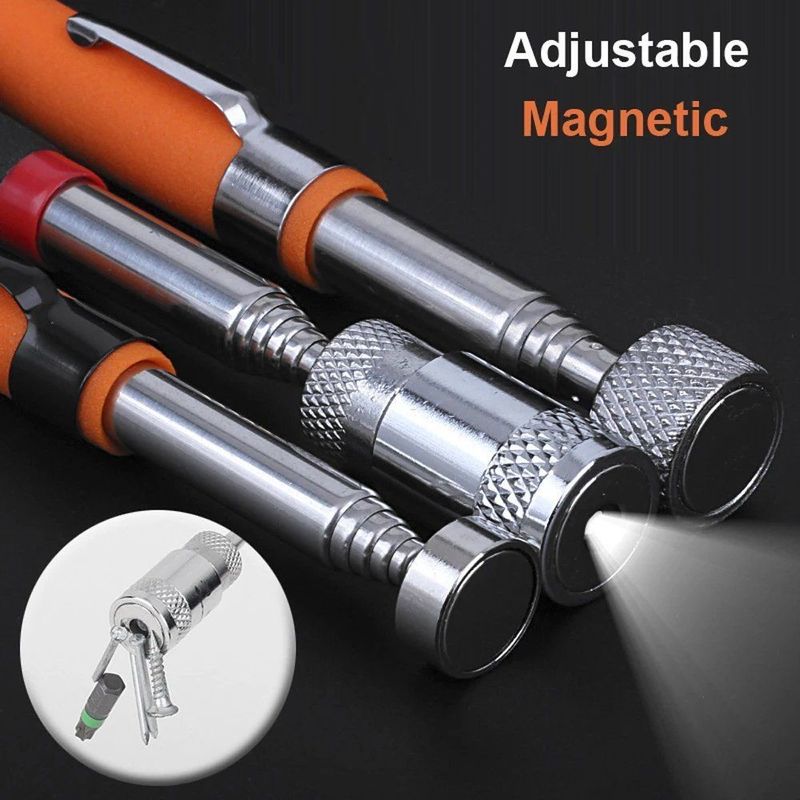Lápiz magnético telescópico con mini lámina portátil de imán de recogida herramienta de recogida extendible bastón de recogida para recoger