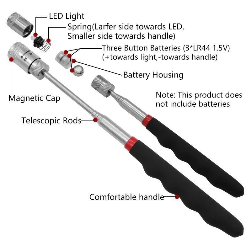 Magneto telescópico Mini portátil de trabajo pesado Magnético de recogida de nuez de mano para el hogar