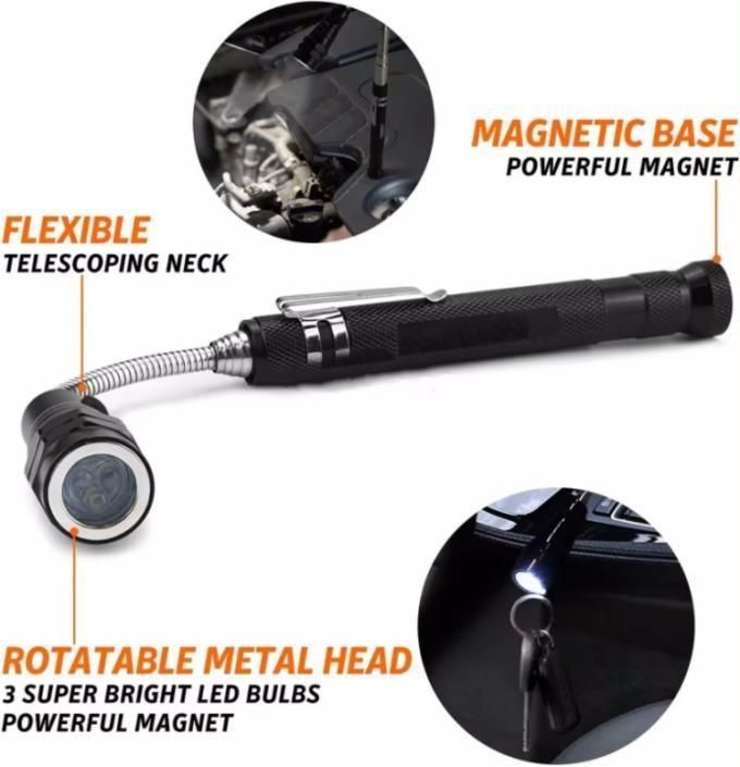 Conjunto de herramientas de recogida magnética de telescopio multicolor con espejo de inspección ajustable giratorio