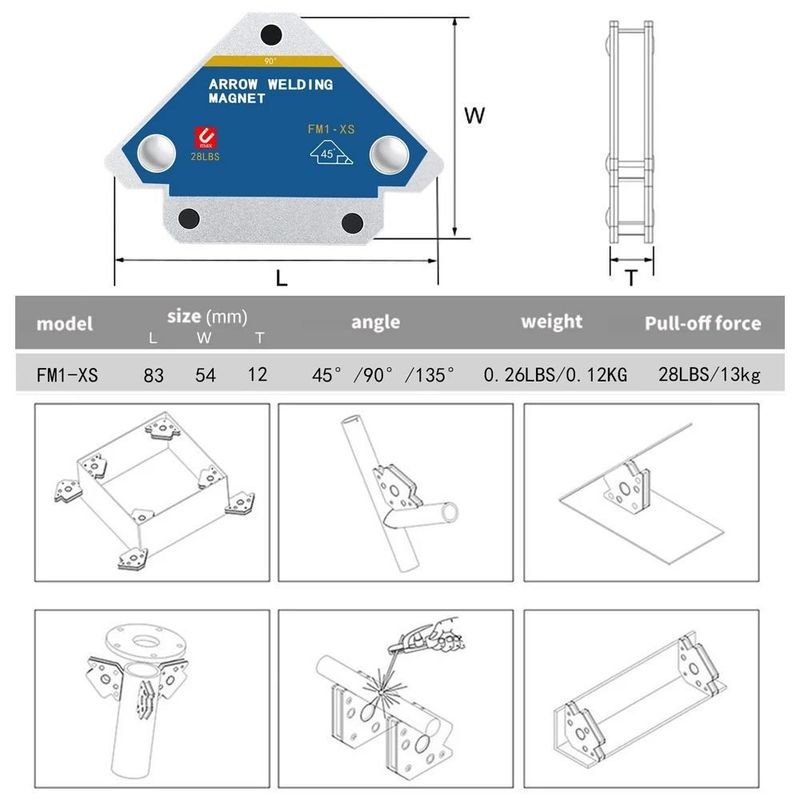 Soluciones de soldadura magnéticas Soluciones de soldadura de ángulo Flecha de soldadura de imán Posicionador de soldadura de ferrita Soluciones de localización auxiliares